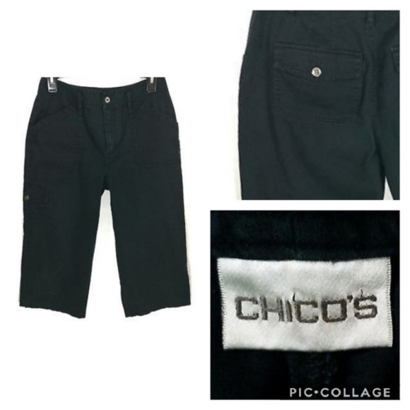 Chico's Pants - * Chico's pants women's size 0.5 cargo capri black